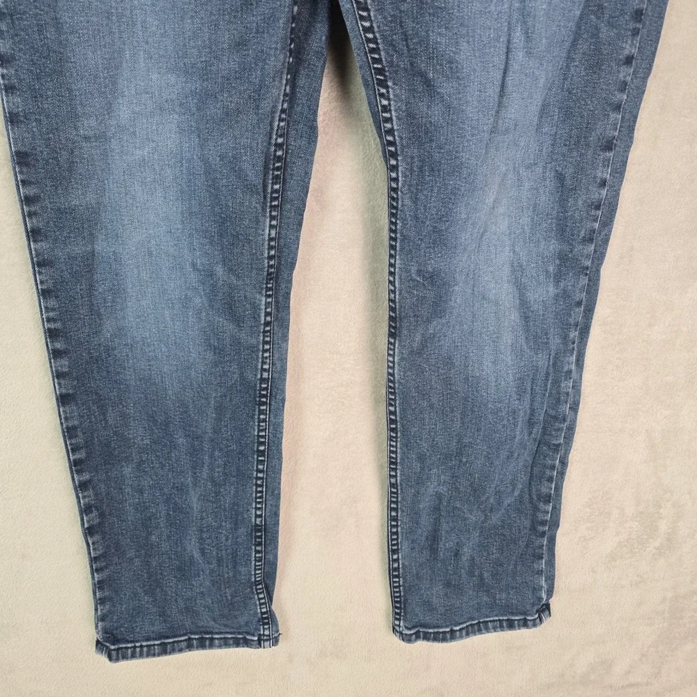 Levis 502 Regular Taper Mens Blue Jeans Dark Wash‎ 33x30 Stretch Denim 540196